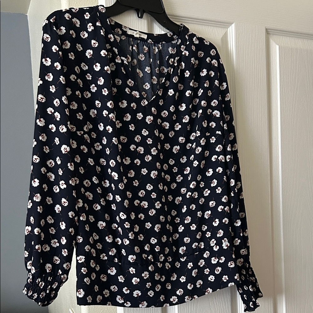 Maurices Navy Floral Blouse